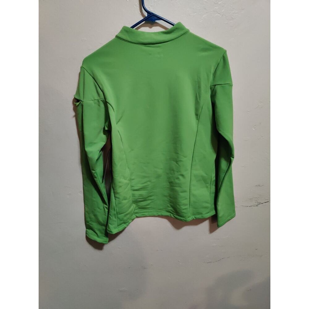 Asics Women's Pullover Training Jacket Green Size Medium Sleeve Thumb Holes - Picture 16 of 16